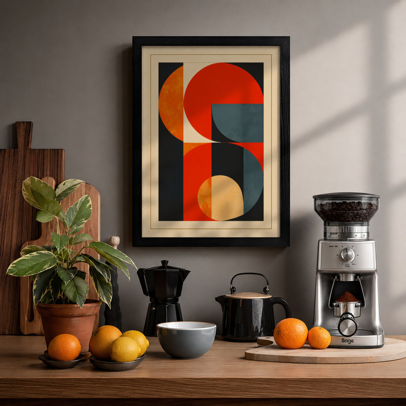 Geometric Harmony Art Deco - Print, Black, A4 - 29.7 x 21.0 cm