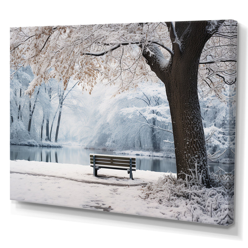 Art mural en toile «Snowy Park Floral Canopy II - Forest», Toile tendue, H 30 po x l 40 po x P 1,5 po