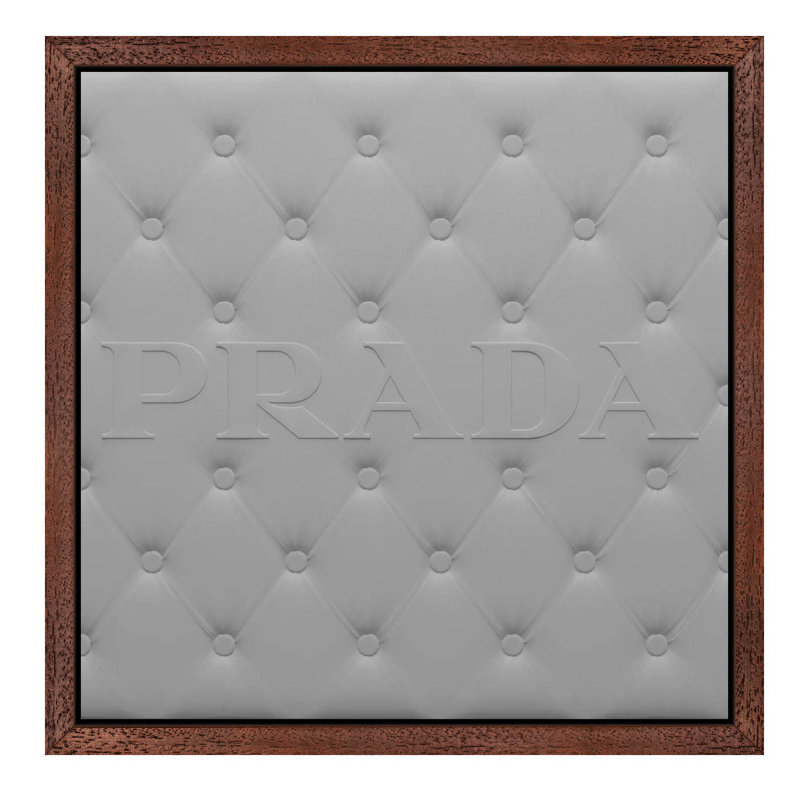 Prada Panel by 5by5collective - Print on Canvas, Brown Framed, 66.04 cm H x 66.04 cm W