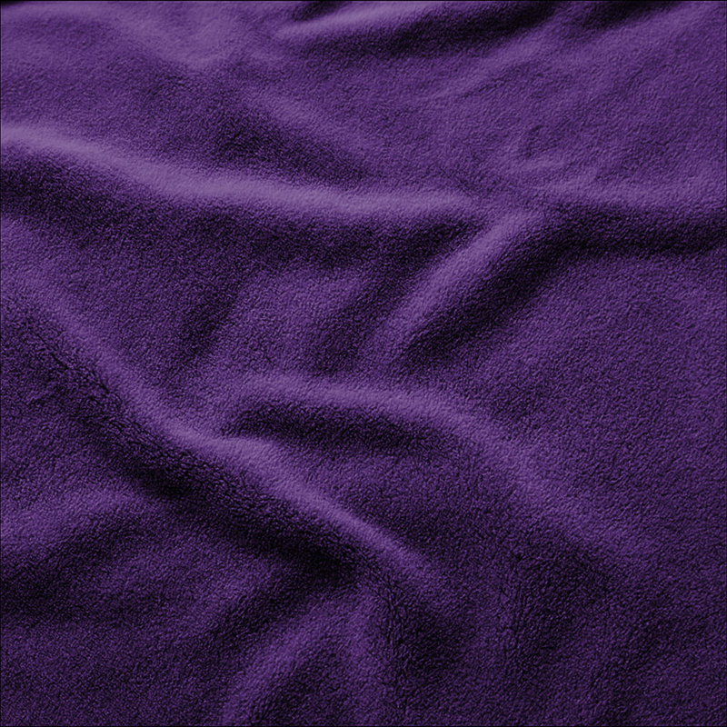 Fairmont Park Solid Color Lightweight, Warm Breathable, Soft Sherpa Fleece Blanket, Purple, Super King 270cm x 230cm