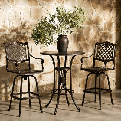 Hudgens Metal Outdoor 29.25'' Bar Stool