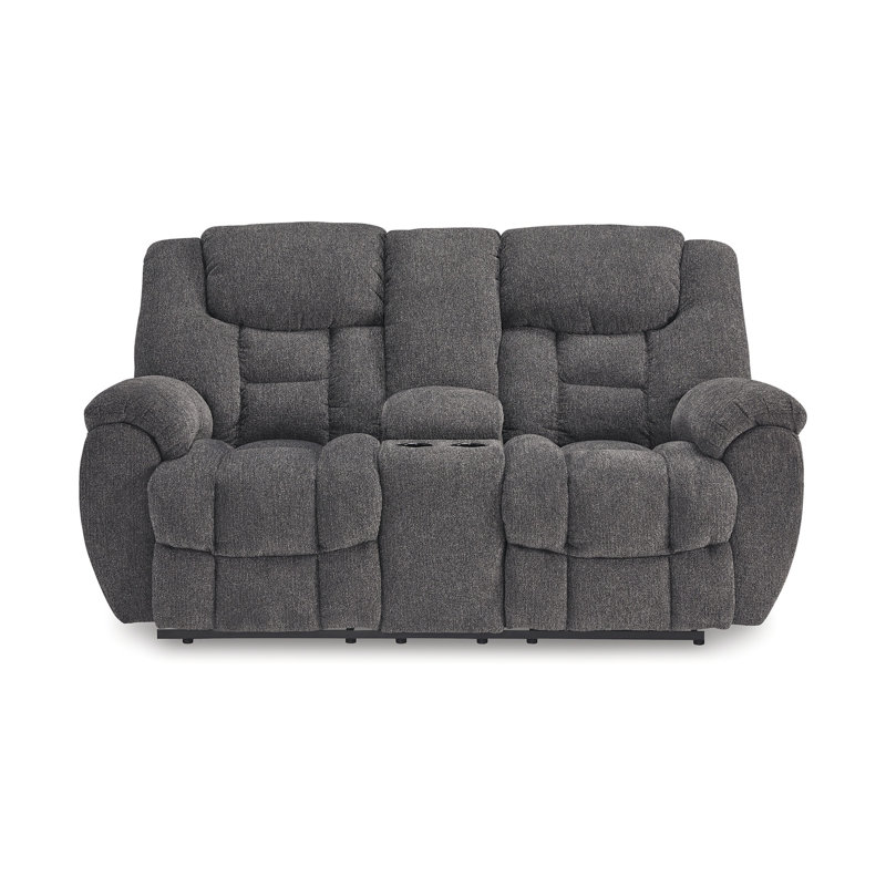 Causeuse inclinable manuelle Dane, polyester gris riche, 76 po