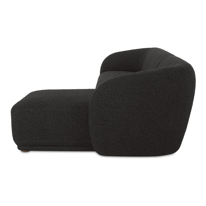 Penelope 2 - Piece 112" Chaise Sectional, Noir Bouclé, Right Hand Facing