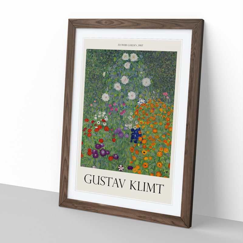 Flower Garden Vol.2 by Gustav Klimt - Single Picture Frame Print, Walnut Framed, 48cm H x 36cm W x 2cm D