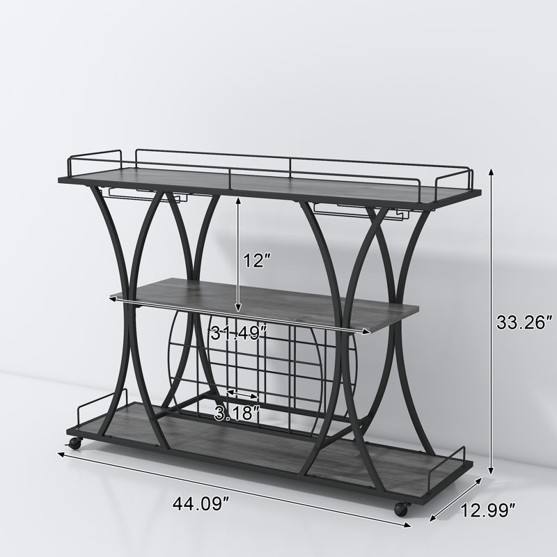Industrial Bar Cart Kitchen Bar