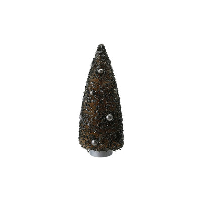 Arbre à brosse en sisal avec finition scintillante et ornements