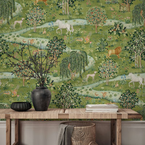 William Morris Owl & Willow Green Tracer Wallpaper