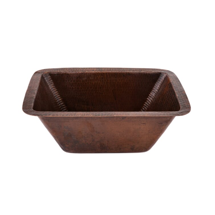 17" Rectangle Copper Bar Sink w/ 2" Drain Opening