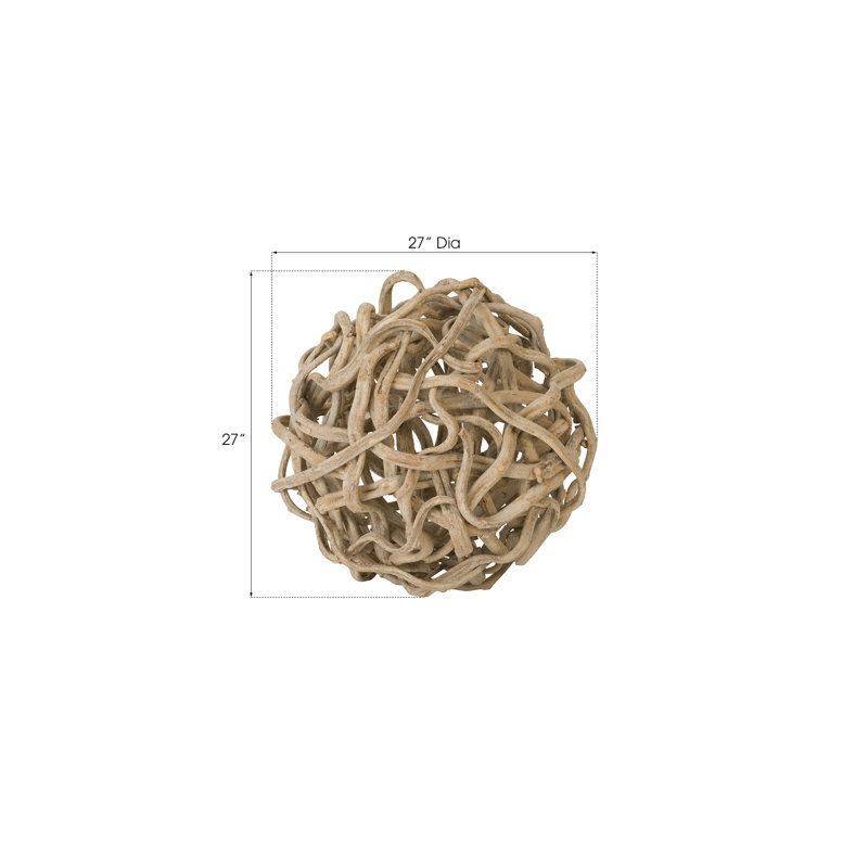 Vine Ball Sculpture, 27" H x 27" W x 27" D