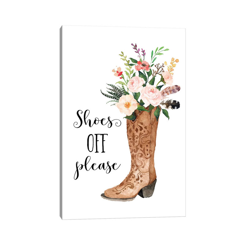 Shoes Off Please - Painting on Canvas, Wrapped Canvas, 66.04cm H x 45.72cm W x 1.91cm D