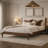 Besan Solid Wood Boucle Upholstered Headboard Bed Frame-990928459-990928468