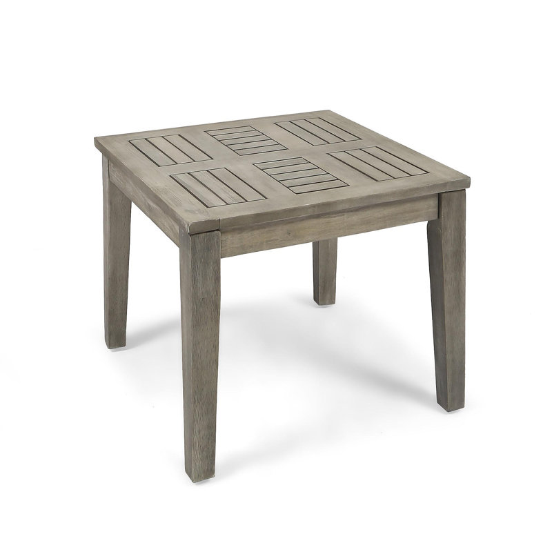 Hampton Outdoor Acacia Wood Side Table, 20 "W X 20 "D X 15.75 "H,, Gray
