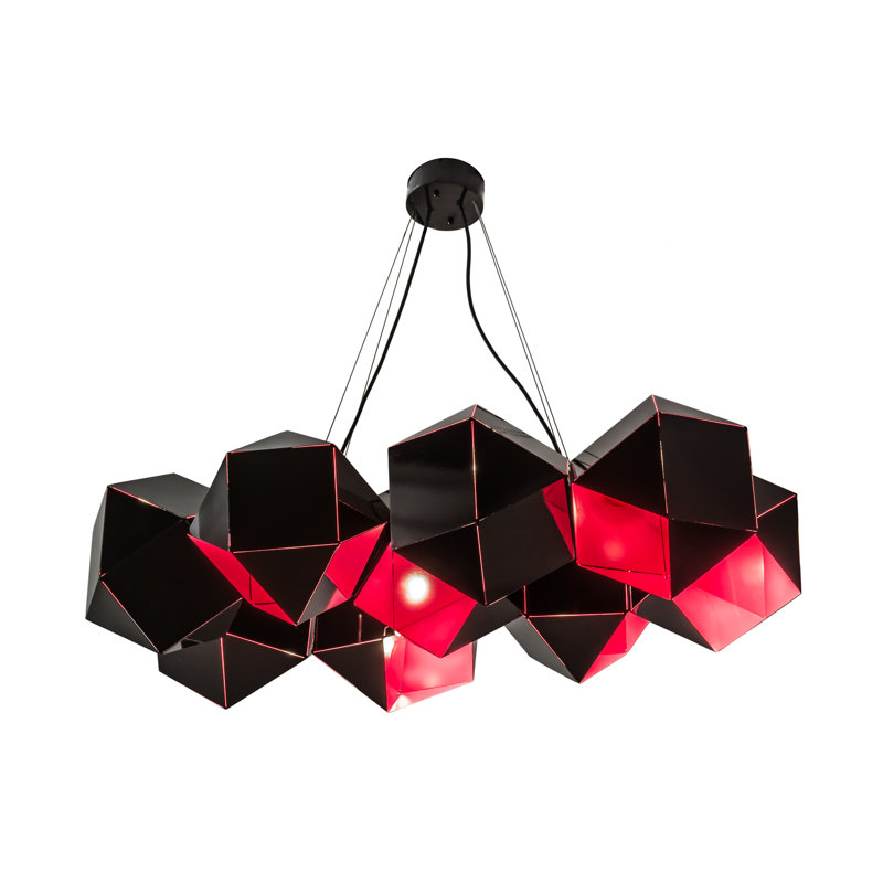 Vierzehn 9 - Light Chandelier, Mirror Black/Gold