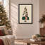Art abstrait sur toile géométrique abstrait vert rose et Noël-1381501454