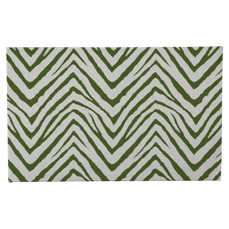 Tapis de toilette rectangulaire absorbant et antidérapant à rayures zébrées