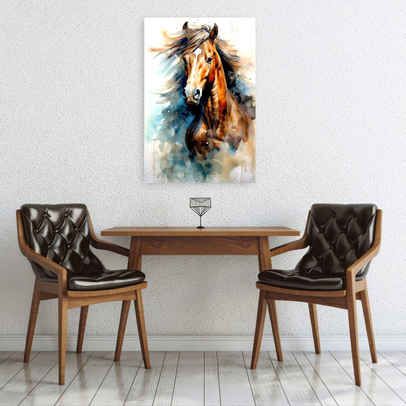 «Watercolor Horse Contemporary Horse», reproduction d'art murale, 36" H x 24" W