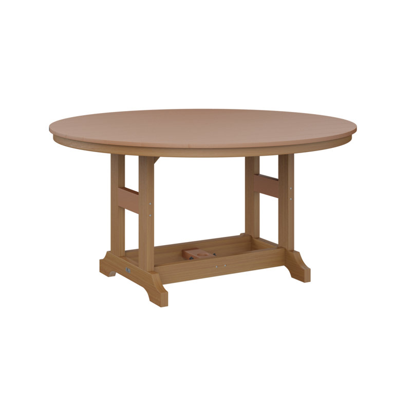 Table de bar ronde Berlin Classic, Cèdre, Teck naturel