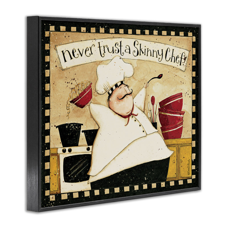 «Never Trust a Skinny Chef with Happy Cook L'expression» par Dan DiPaolo - impression d'art graphique, H 16 po x l 20 po