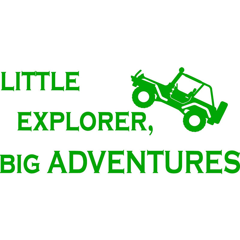 Adhésif décoratif « little explorer », big aventures pour enfant Williamsville, H 18 po x l 40 po x P 0,01 po, Vert
