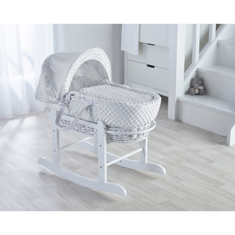 Moses Basket with Bedding with Mattress, White