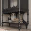 Console rectangulaire en bois massif noir-1784621846