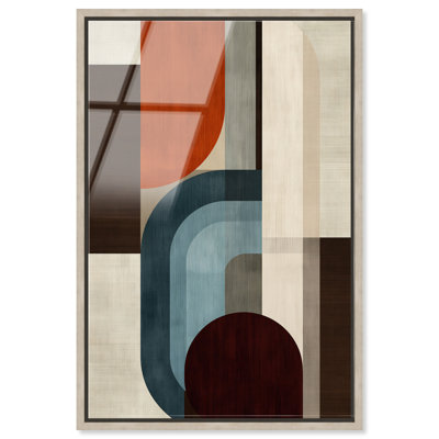 Décoration murale de bureau « Midcentury Echo III », impression acrylique encadrée, par Art Remedy, cadre en chêne naturel, 44 x 66 pouces.