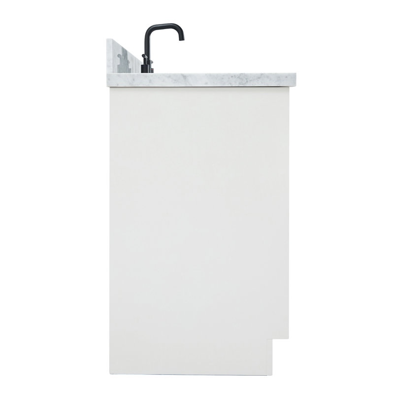 ARIEL Kelly 49 Single Sink Bathroom Vanity with Italian Carrara Marble Top, 49", White
