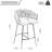 26'' Counter Height Bar Stools Set Of 2 Kitchen Island Counter Bar Stool With Hand- Wave Back, Golden Chromed Base And Footrest-1447224236