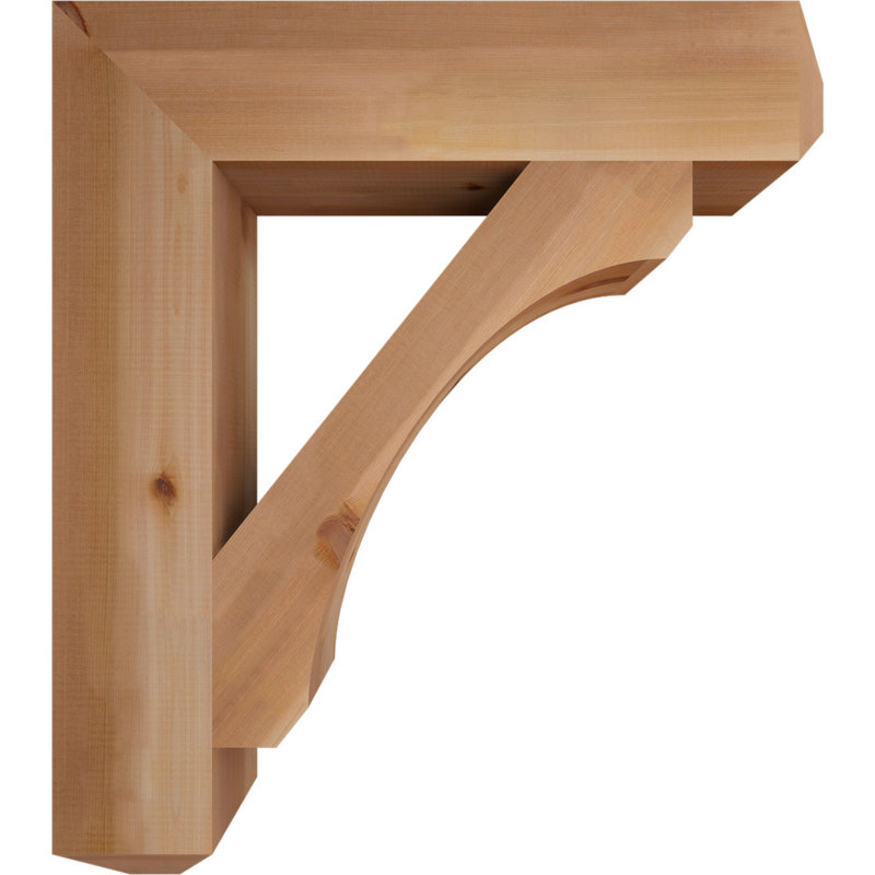 H Wood Bracket/Corbel, Western Red Cedar (Smooth), 34" H x 5.5" W x 30" D