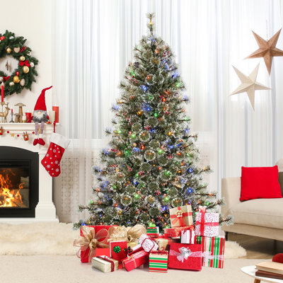 6 pi Arbre de Noël avec télécommande Pinecone lumière colorée
