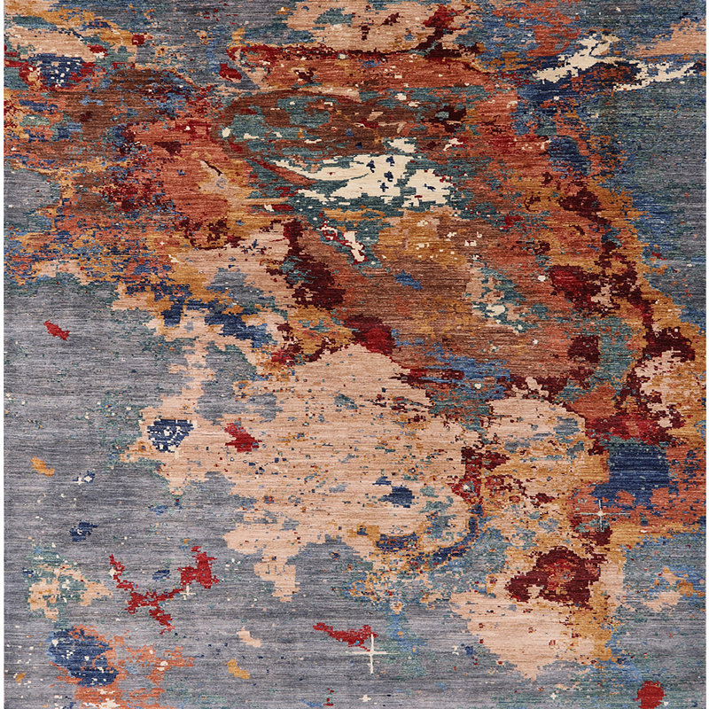 Abstract Indoor Rug, Square 3'