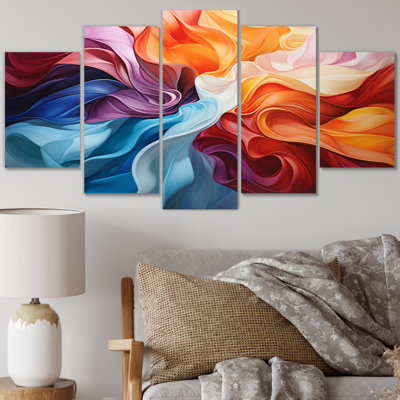 Opt Art Dynamic Chromatics - salon d'art mural moderne - 5 panneaux