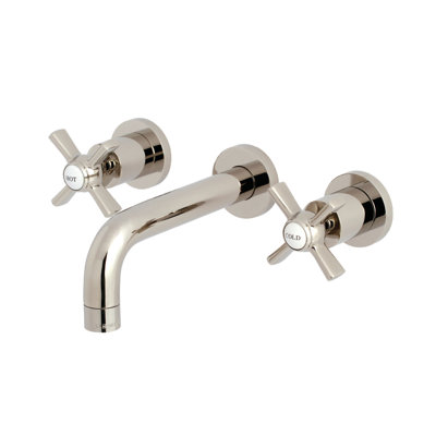 Kingston Brass Millennium Two-Handle 3-Hole Wall Mount Bathroom Faucet