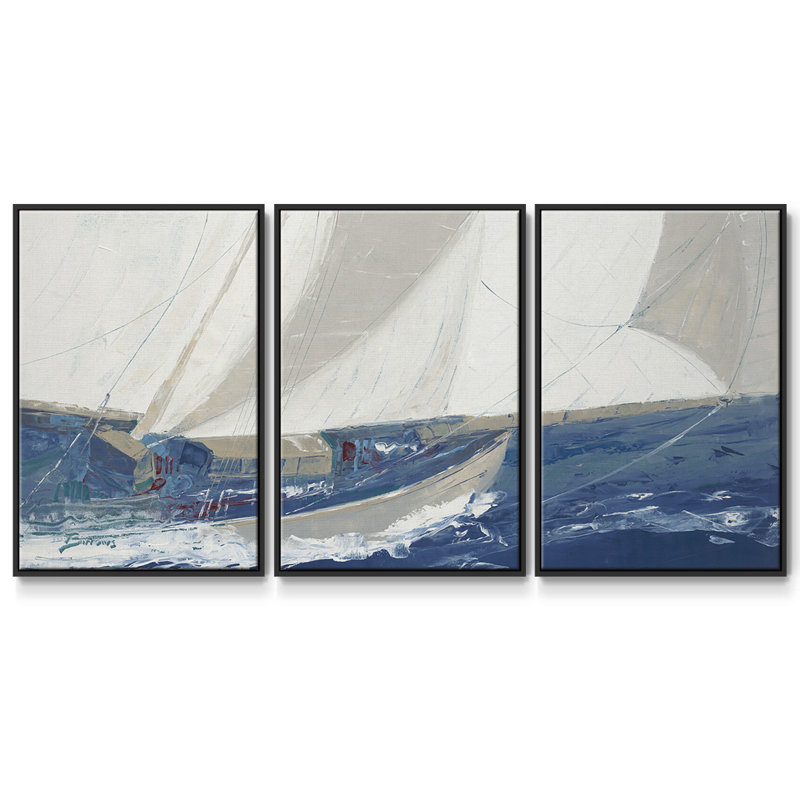 Port to port, reproduction sur toile 3 pièces, H 24 po x l 48 po x P 2 po, Noir