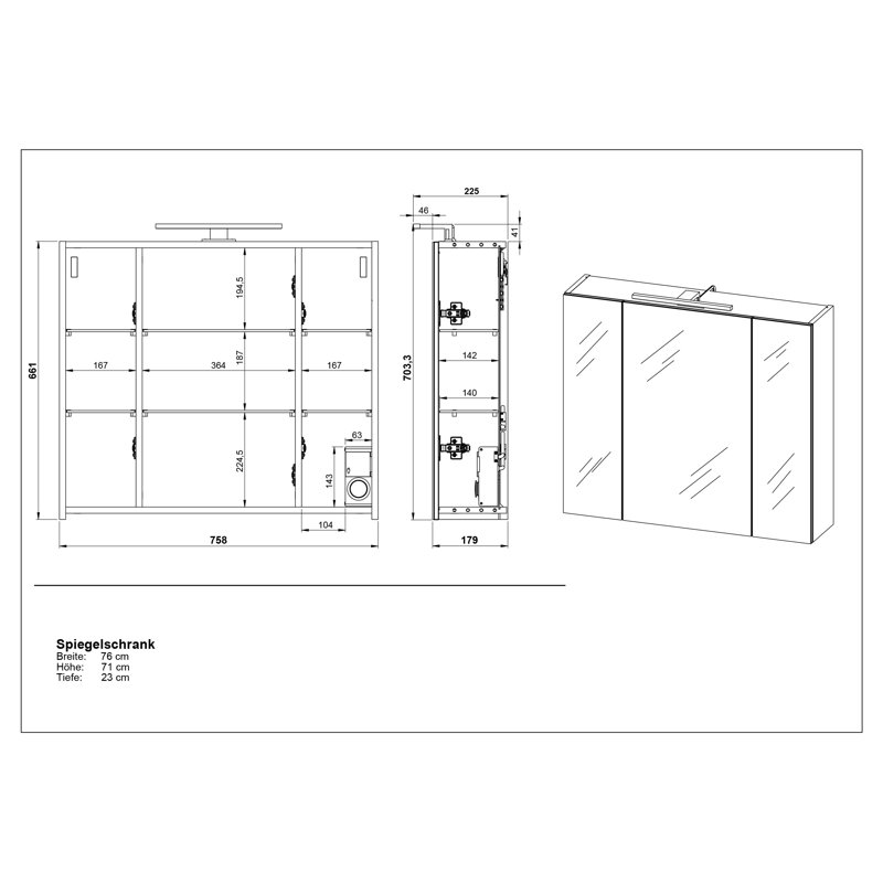 Yonkers Vanity & Mirror Set, Black