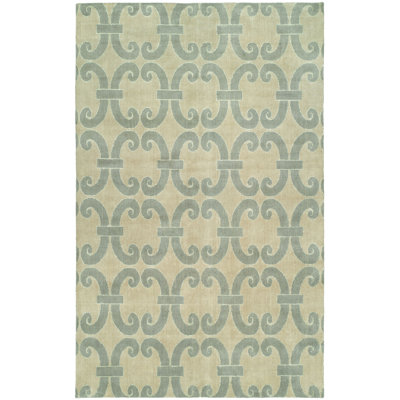Andover Geometric Area Rug in Beige/Blue