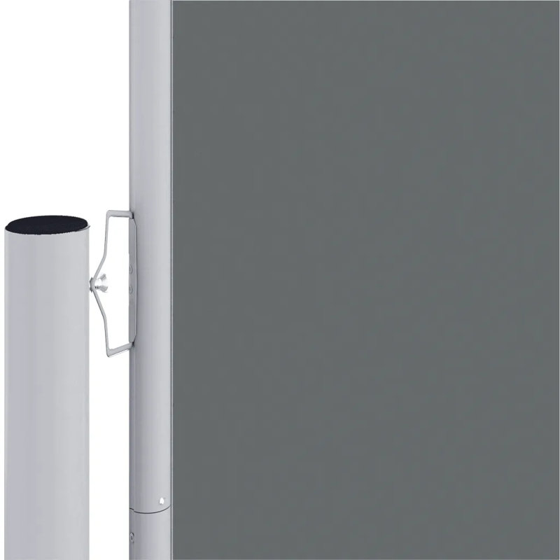 Dakota Fields 1000cm W x 220cm D Plastic Cover Motorised Retractable Side Awning, Grey, 180cm H x 1000cm W x 220cm D