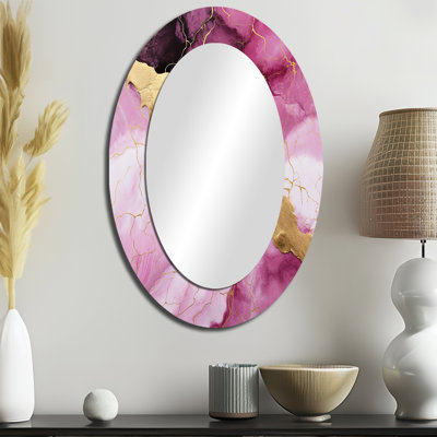 Miroir mural rose et doré Essence IV - Rose
