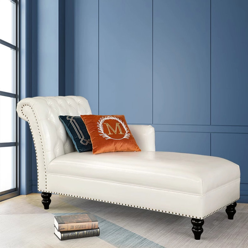 Chaise longue Degraaf, Retour à gauche, Blanc crémeux