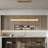 47.2" Modern Linear Chandelier With Alabaster Shade For Dining Room – Brass Finish-565842590-565842582