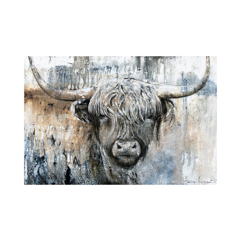 Highland Cow II - Giclée sur toile tendue avec châssis, H 32 po x l 48 po