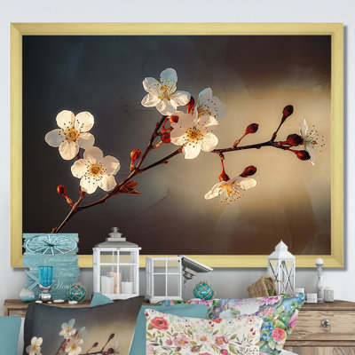 Cherry Blossom Charm en monochrome sur toile