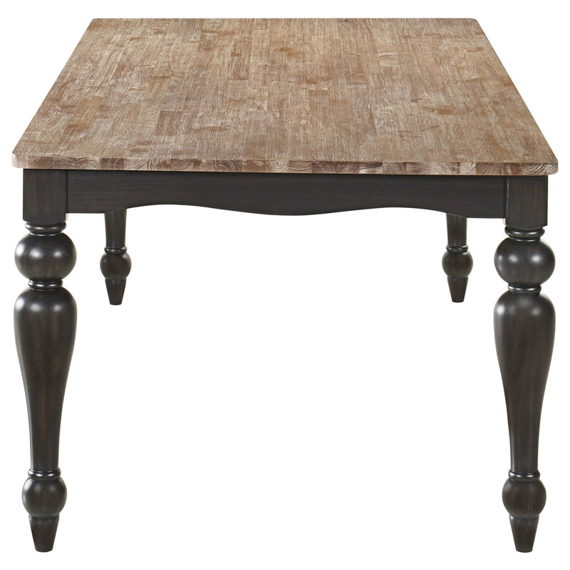 Brad Dining Table, 79 Inch Rectangular, Sand Brown, Charcoal Grey