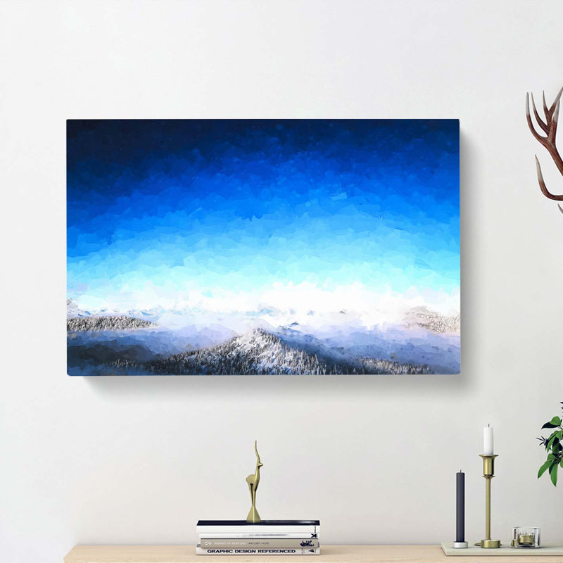 Wintery Forest & Mountains In Abstract - Wrapped Canvas, 35cm H x 50cm W x 3cm D