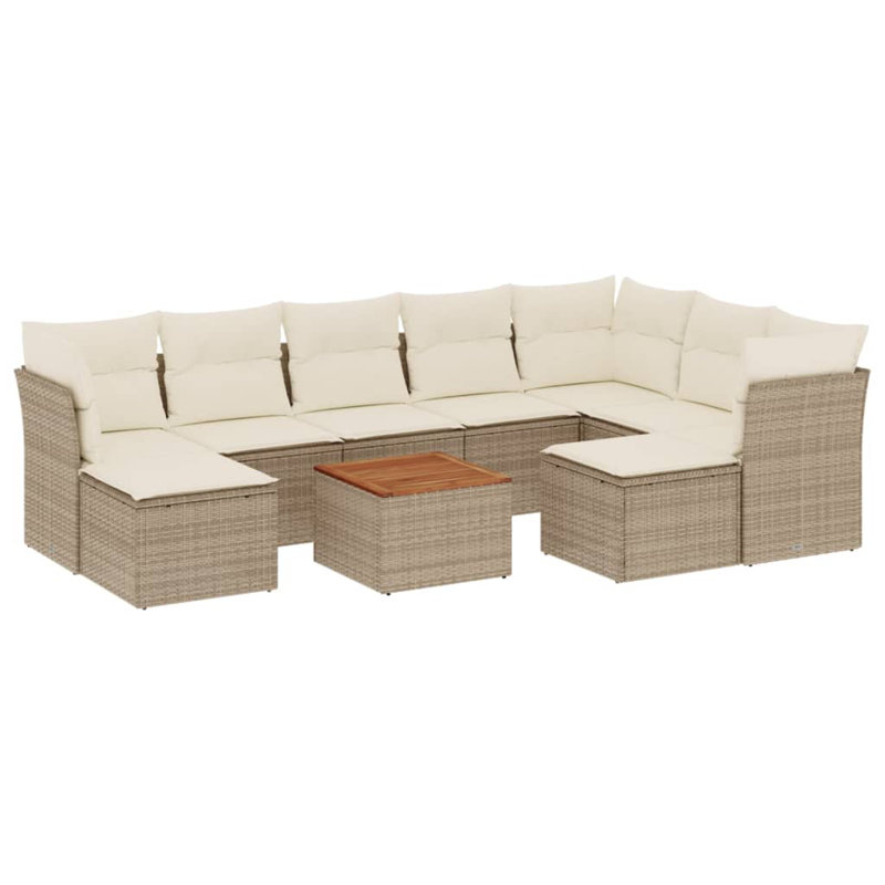 Vidaxl Garden Sofa Set PE Rattan Large