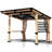 12 Ft. x 10 Ft. Solid Wood Patio Gazebo with Privacy Curtains