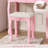 Luxurious Vanity Desk Set with Mirror and Cushioned Stool-571853188
