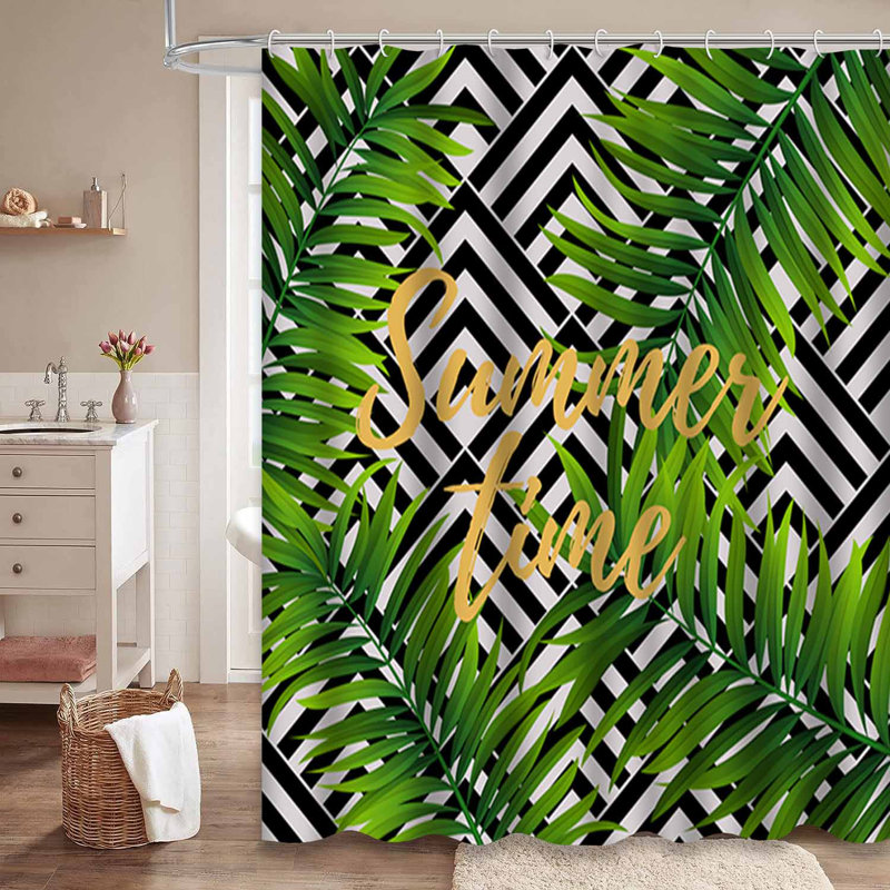 Rideau de douche avec 12 crochets, L 72 po x l 84 po