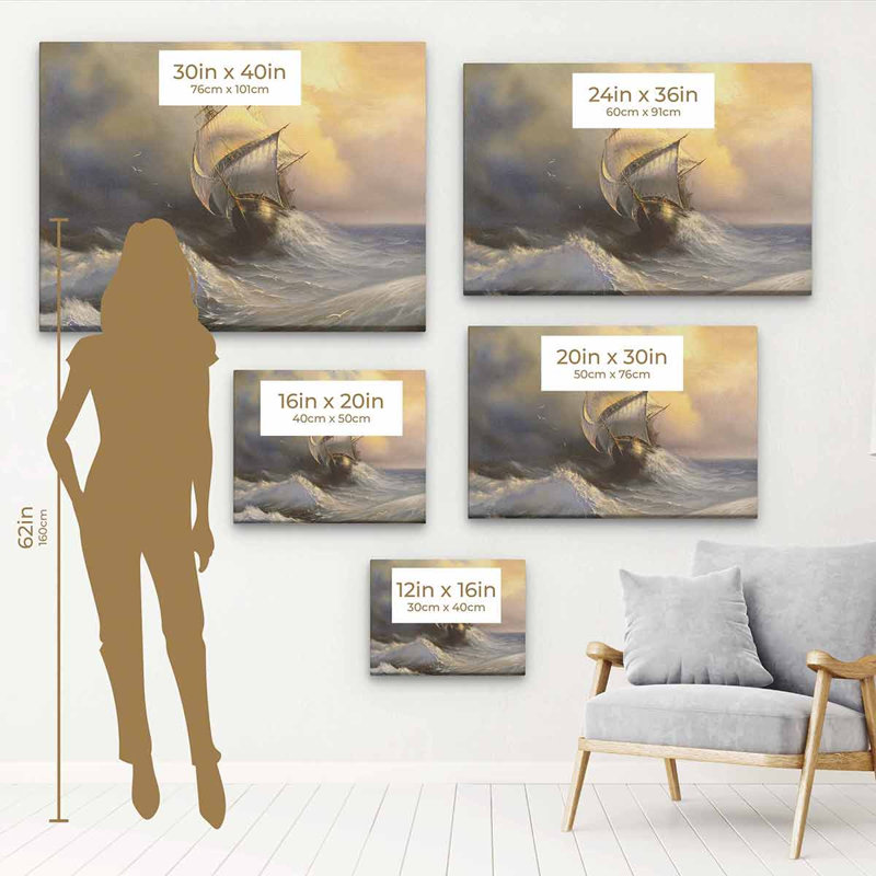 Peinture sur toile Arloene, H 12 po x l 16 po, Cadre noir