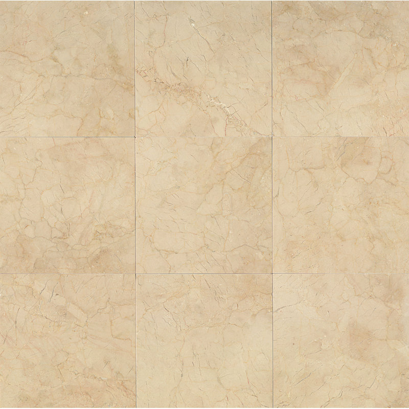 12" x 12" Marble Wall & Floor Tile, Crema Marfil Classic